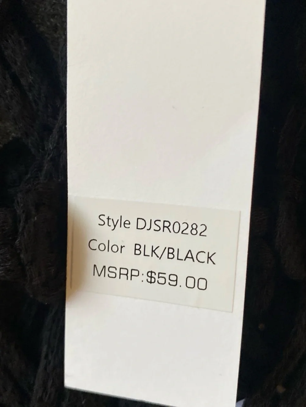 DKNY Black Crochet Sleeveless Tank Top Size Medium Cotton Blend